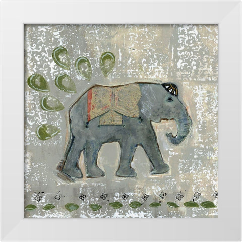 Global Elephant VI White Modern Wood Framed Art Print by Daavettila, Tara