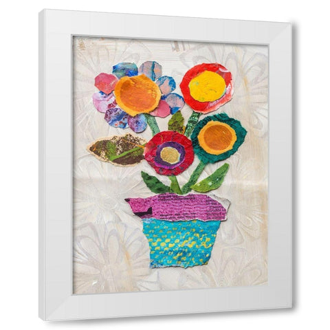 Flower Pot I White Modern Wood Framed Art Print by St. Hilaire, Elizabeth