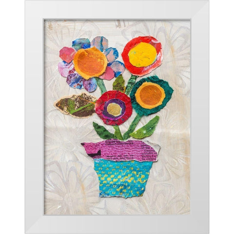 Flower Pot I White Modern Wood Framed Art Print by St. Hilaire, Elizabeth