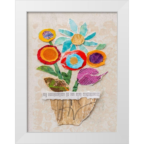 Flower Pot II White Modern Wood Framed Art Print by St. Hilaire, Elizabeth