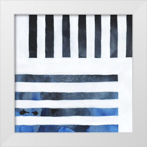 Blue Screen IV White Modern Wood Framed Art Print by Popp, Grace