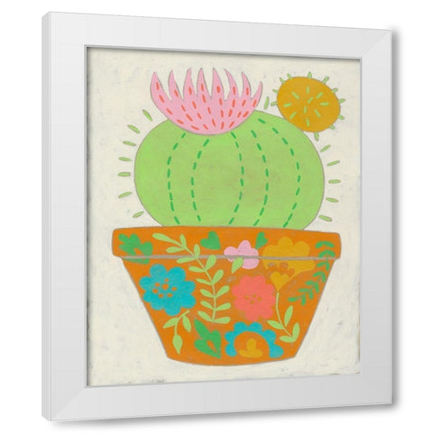 Happy Cactus III White Modern Wood Framed Art Print by Zarris, Chariklia