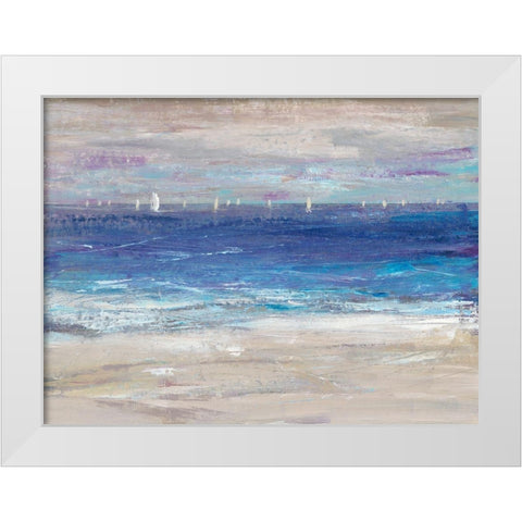 Distant Regatta I White Modern Wood Framed Art Print by OToole, Tim