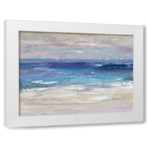 Distant Regatta II White Modern Wood Framed Art Print by OToole, Tim