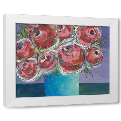 Candy Flowers I White Modern Wood Framed Art Print by Moore, Regina