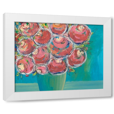 Candy Flowers II White Modern Wood Framed Art Print by Moore, Regina