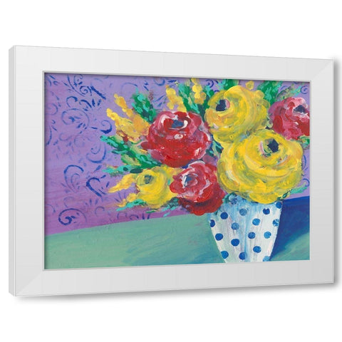 Fearless Floral I White Modern Wood Framed Art Print by Moore, Regina