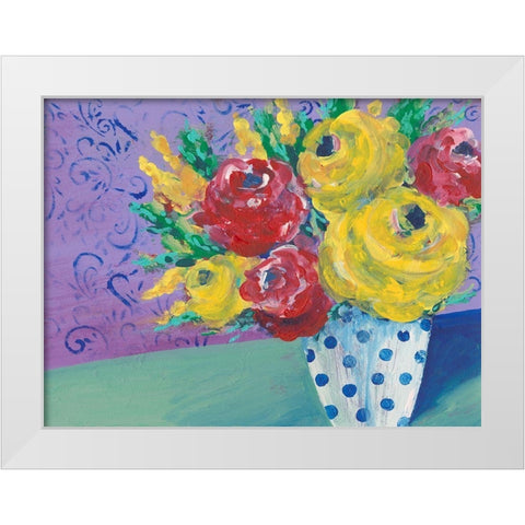 Fearless Floral I White Modern Wood Framed Art Print by Moore, Regina