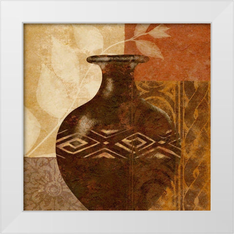 Ethnic Vase III White Modern Wood Framed Art Print by Saunders, Alonzo
