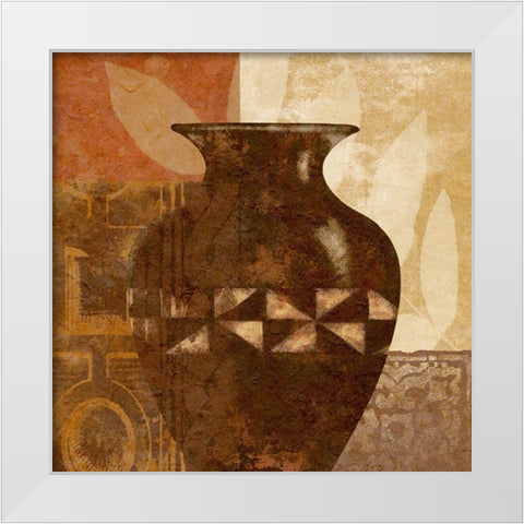 Ethnic Vase IV White Modern Wood Framed Art Print by Saunders, Alonzo