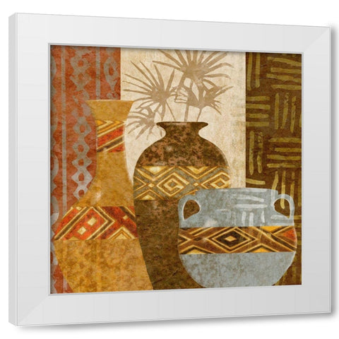 Ethnic Vase V White Modern Wood Framed Art Print by Saunders, Alonzo