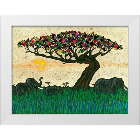 Planes of Africa I White Modern Wood Framed Art Print by Saunders, Alonzo