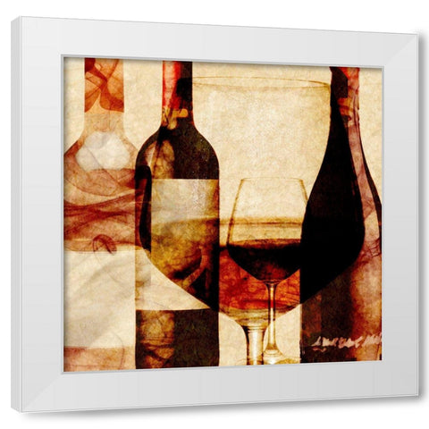 Smokey Wine II White Modern Wood Framed Art Print by Saunders, Alonzo