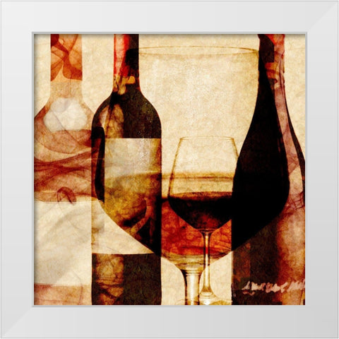 Smokey Wine II White Modern Wood Framed Art Print by Saunders, Alonzo