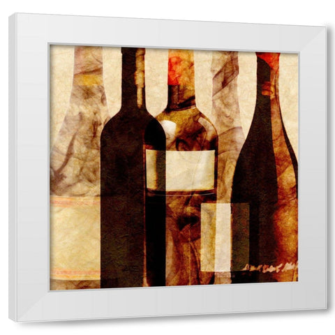 Smokey Wine IV White Modern Wood Framed Art Print by Saunders, Alonzo