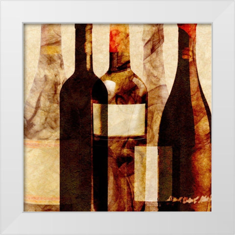 Smokey Wine IV White Modern Wood Framed Art Print by Saunders, Alonzo