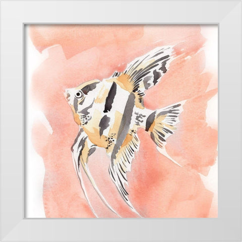 Blush and Ochre Angel Fish II White Modern Wood Framed Art Print by Green, Jacob