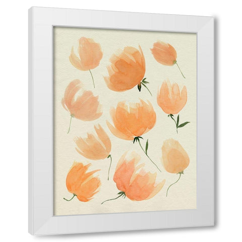 Fallen Flowers I White Modern Wood Framed Art Print by Popp, Grace