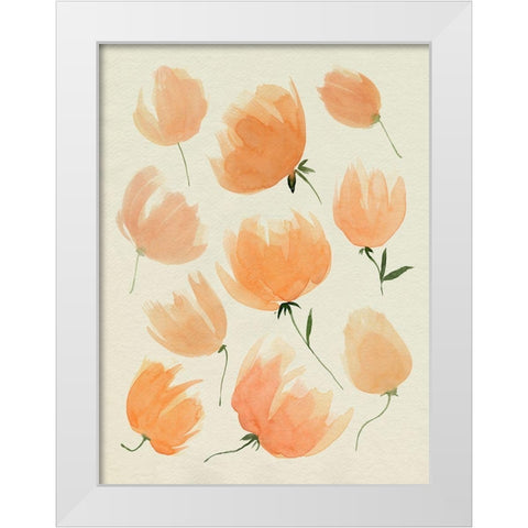 Fallen Flowers I White Modern Wood Framed Art Print by Popp, Grace