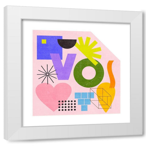 Love is Love III White Modern Wood Framed Art Print by Wang, Melissa