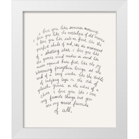 Letter to a Lover I White Modern Wood Framed Art Print by Popp, Grace