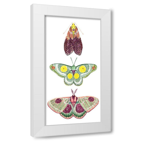 Moth Fairies I White Modern Wood Framed Art Print by Popp, Grace