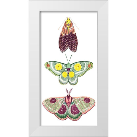 Moth Fairies I White Modern Wood Framed Art Print by Popp, Grace
