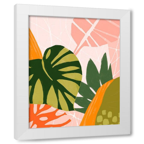 Jungle Collage I White Modern Wood Framed Art Print by Vess, June Erica
