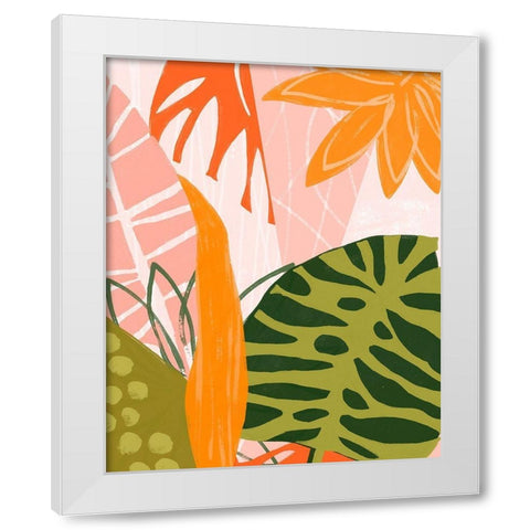 Jungle Collage II White Modern Wood Framed Art Print by Vess, June Erica