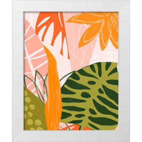 Jungle Collage II White Modern Wood Framed Art Print by Vess, June Erica