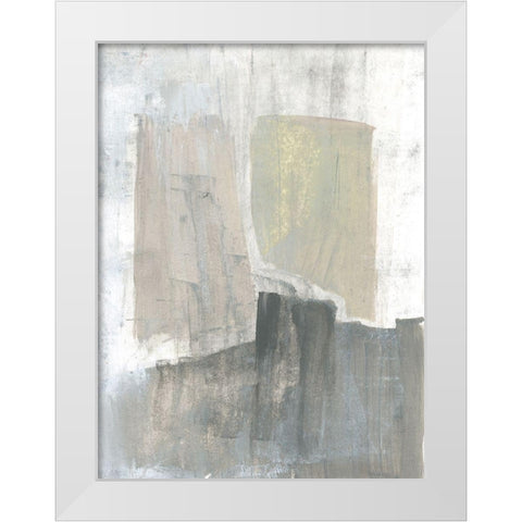 Muted Mod Shapes I White Modern Wood Framed Art Print by Goldberger, Jennifer