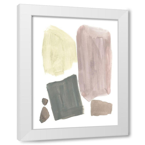 Muted Mod Shapes IV White Modern Wood Framed Art Print by Goldberger, Jennifer
