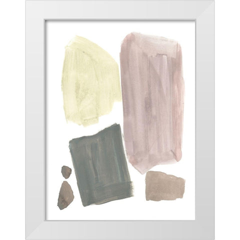 Muted Mod Shapes IV White Modern Wood Framed Art Print by Goldberger, Jennifer