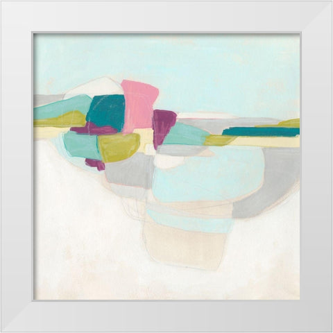 Facet Fields I White Modern Wood Framed Art Print by Vess, June Erica
