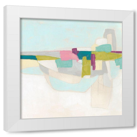 Facet Fields II White Modern Wood Framed Art Print by Vess, June Erica