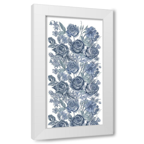 Ice Blue Botanical I White Modern Wood Framed Art Print by Wang, Melissa