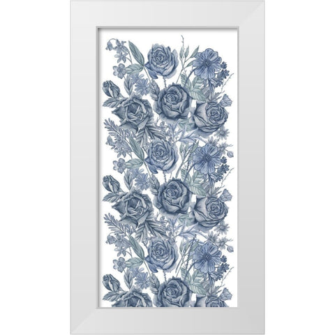 Ice Blue Botanical I White Modern Wood Framed Art Print by Wang, Melissa