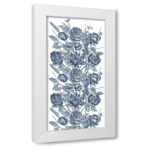 Ice Blue Botanical II White Modern Wood Framed Art Print by Wang, Melissa