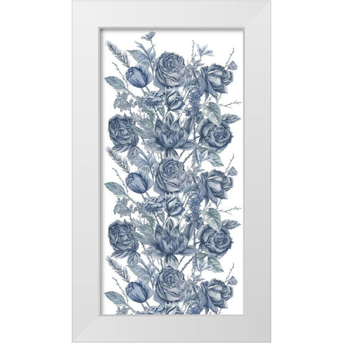 Ice Blue Botanical II White Modern Wood Framed Art Print by Wang, Melissa