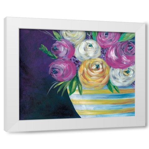 Cotton Candy Floral I White Modern Wood Framed Art Print by Moore, Regina