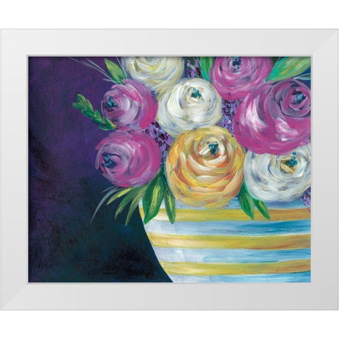Cotton Candy Floral I White Modern Wood Framed Art Print by Moore, Regina