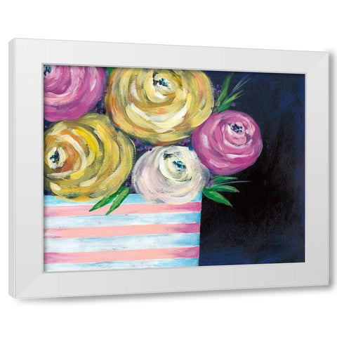 Cotton Candy Floral II White Modern Wood Framed Art Print by Moore, Regina