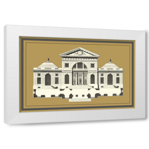 Grand Facade II White Modern Wood Framed Art Print by Deneufforge
