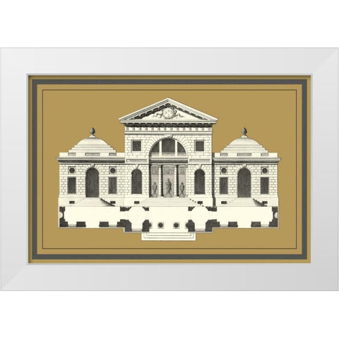 Grand Facade II White Modern Wood Framed Art Print by Deneufforge