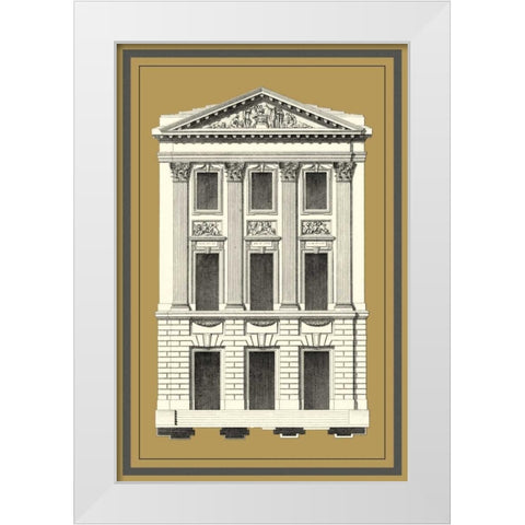 Grand Facade III White Modern Wood Framed Art Print by Deneufforge