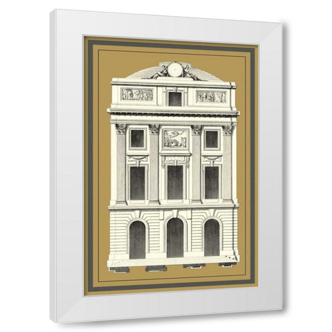 Grand Facade IV White Modern Wood Framed Art Print by Deneufforge