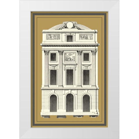 Grand Facade IV White Modern Wood Framed Art Print by Deneufforge
