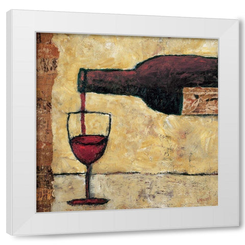 Red Wine Pour White Modern Wood Framed Art Print by Bagnato, Judi