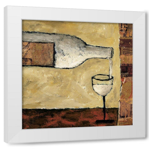 White Wine Pour White Modern Wood Framed Art Print by Bagnato, Judi