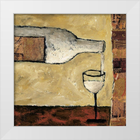 White Wine Pour White Modern Wood Framed Art Print by Bagnato, Judi